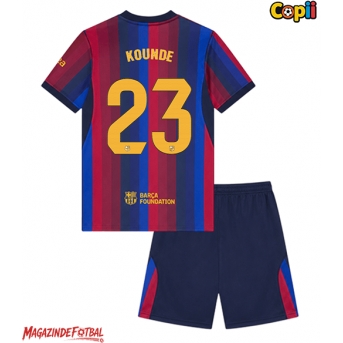 Barcelona Jules Kounde #23 Echipament de Fotbal Replică 2026-27 Copii Acasa (+ Șorturi)